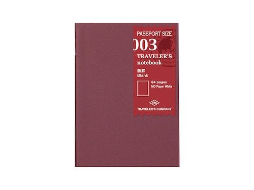 Traveler&#39;s Company Passport Notebook Refill 003 Blank