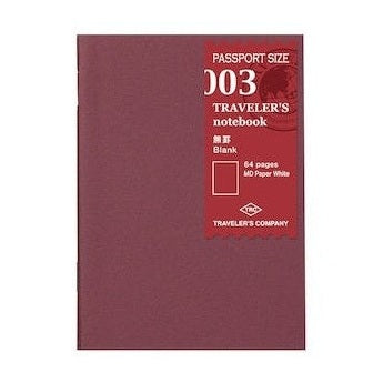 Traveler's Company Passport Notebook Refill 003 Blank