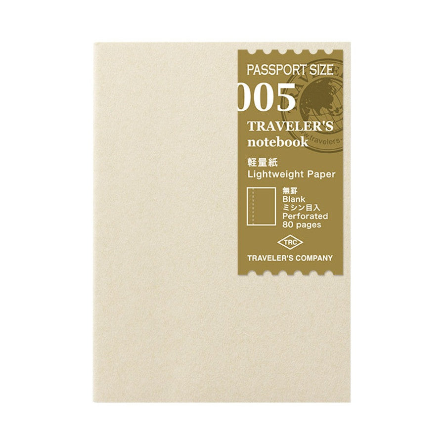 Traveler's Company Passport Notebook Refill 005 Lightweight Paper