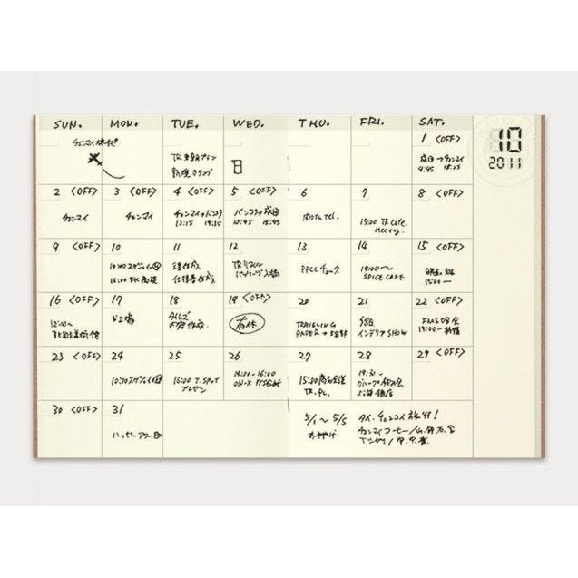 Traveler's Company Passport Notebook Refill 006 Free Diary Monthly