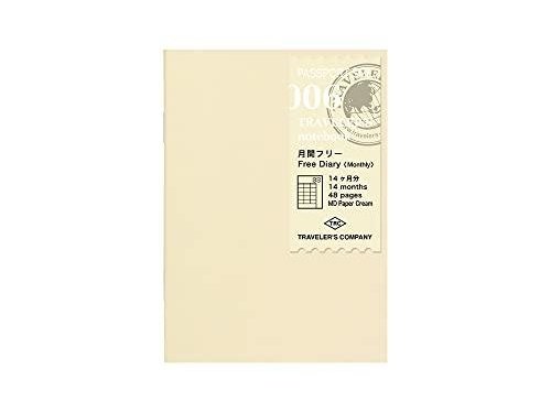 Traveler's Company Passport Notebook Refill 006 Free Diary Monthly