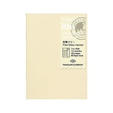 Traveler's Company Passport Notebook Refill 006 Free Diary Monthly