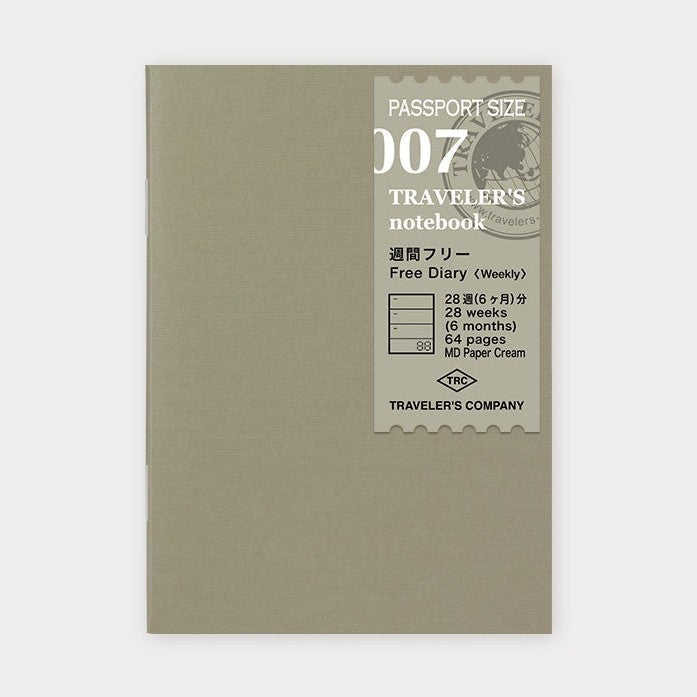 Traveler's Company Passport Notebook Refill 007 Free Diary Weekly