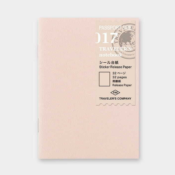 Traveler's Company Passport Notebook Refill 017 Sticker Release Paper