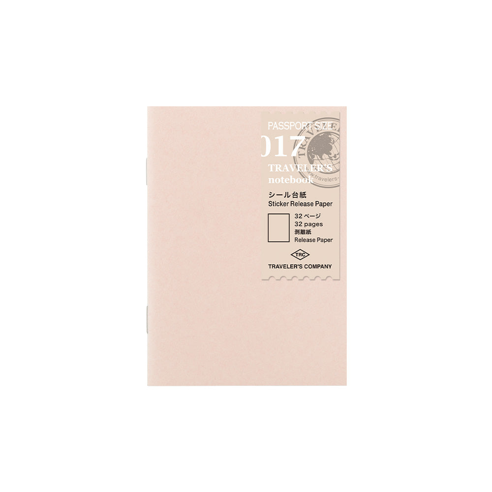 Traveler's Company Passport Notebook Refill  017 Sticker Release Paper