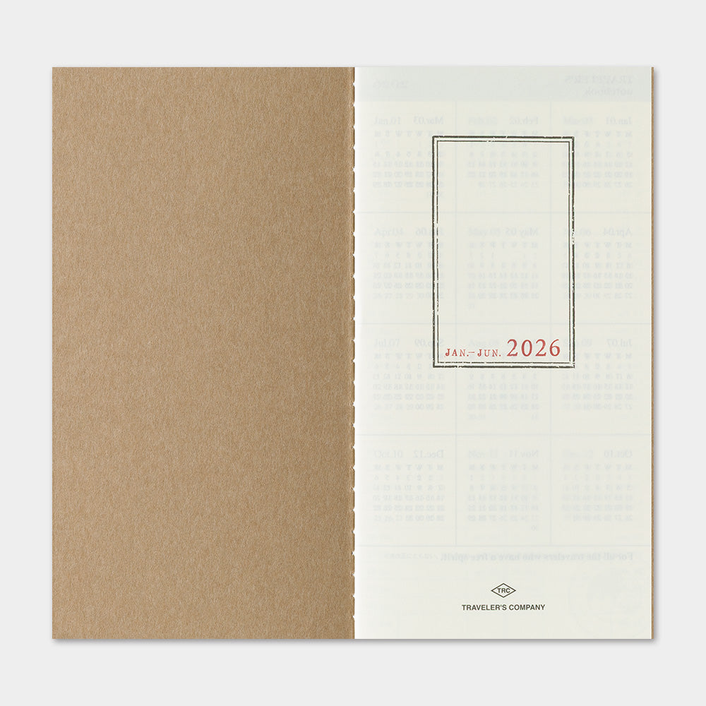 Traveler's Company Regular Notebook 2026 Diary Refill - Weekly+Memo
