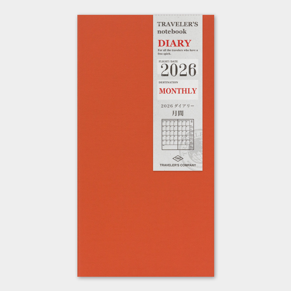 Traveler's Company Regular Notebook 2026 Diary Refill - Monthly