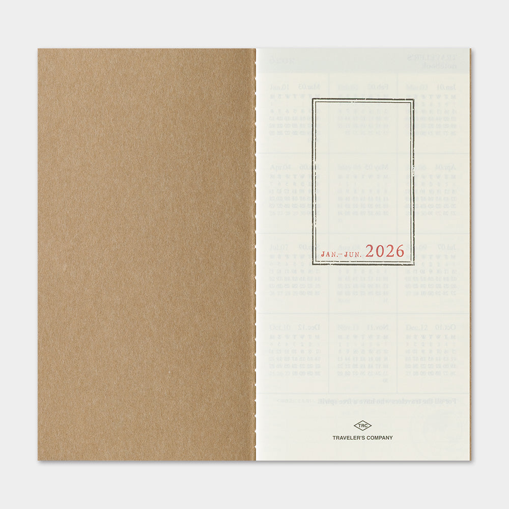 Traveler's Company Regular Notebook 2026 Diary Refill - Weekly Vertical