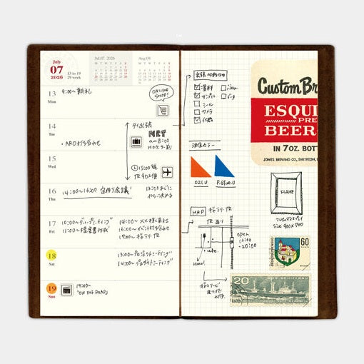 Traveler's Company Regular Notebook 2026 Diary Refill - Weekly+Memo
