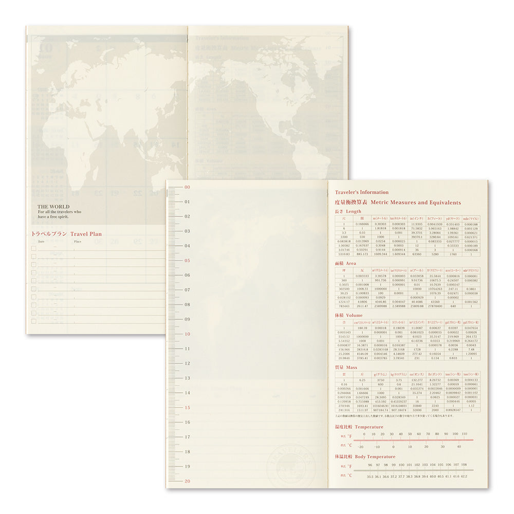 Traveler's Company Regular Notebook 2027 Diary Refill - Monthly