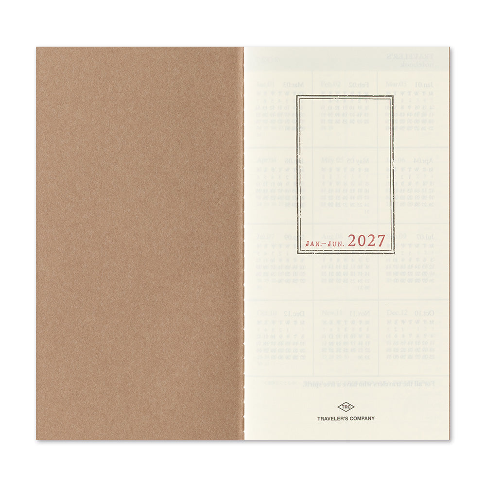 Traveler's Company Regular Notebook 2027 Diary Refill - Weekly Vertical