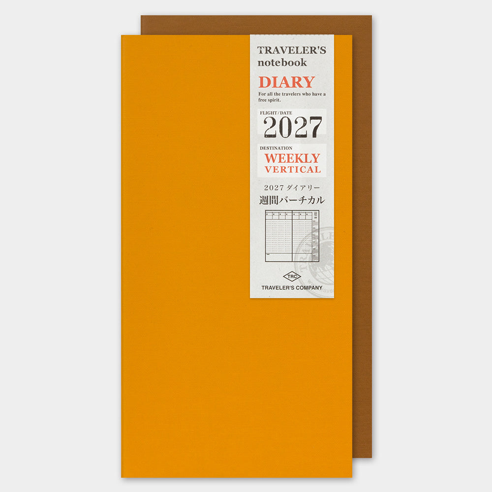 Traveler's Company Regular Notebook 2027 Diary Refill - Weekly Vertical