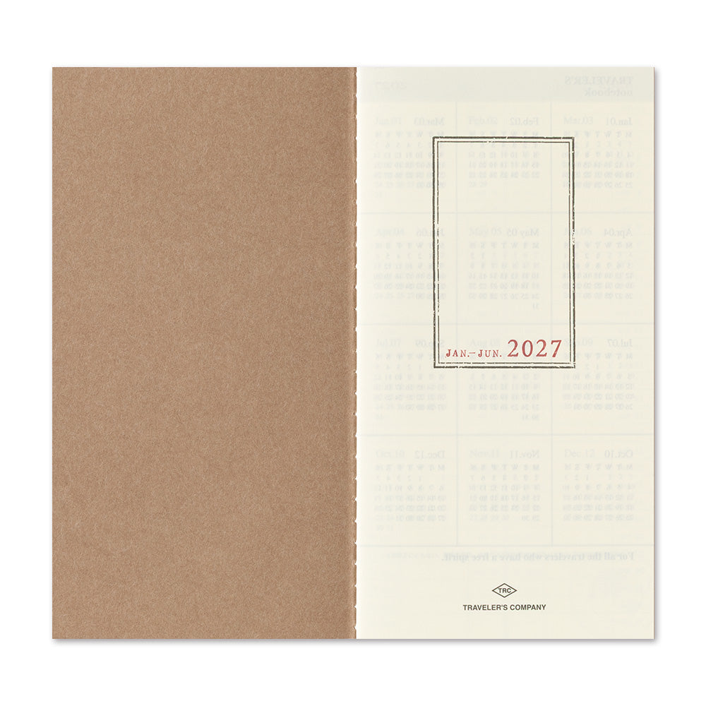 Traveler's Company Regular Notebook 2027 Diary Refill - Weekly+Memo