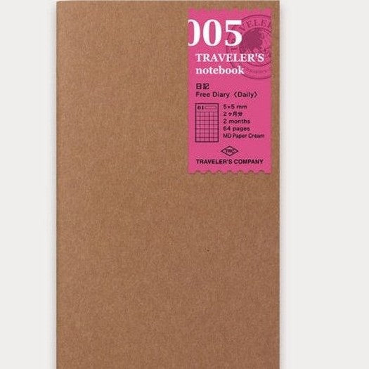 Traveler's Company Regular Notebook Refill 005 Free Diary Daily