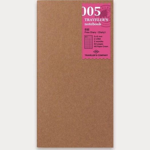 Traveler's Company Regular Notebook Refill 005 Free Diary Daily