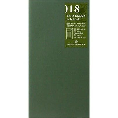 Traveler's Company Regular Notebook Refill 018 Free Diary Weekly Vertical