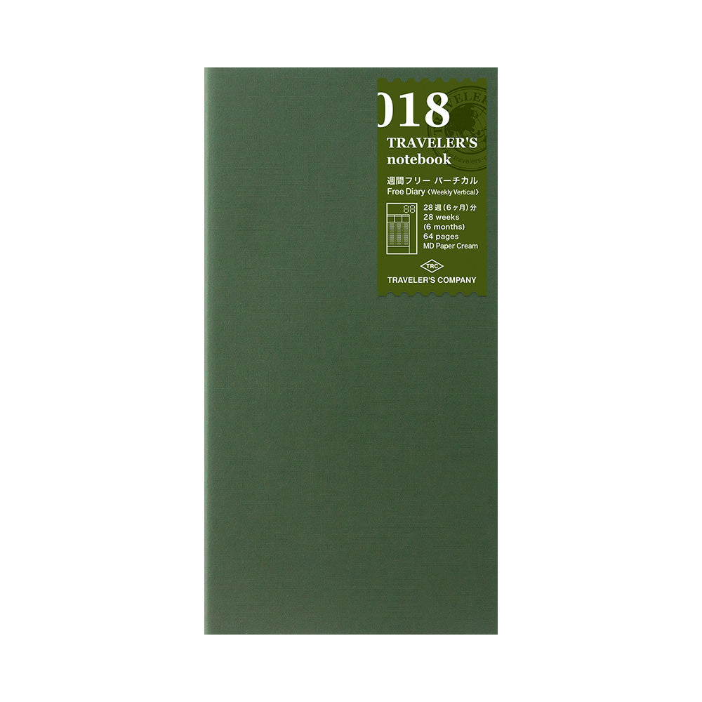 Traveler's Company Regular Notebook Refill 018 Free Diary Weekly Vertical