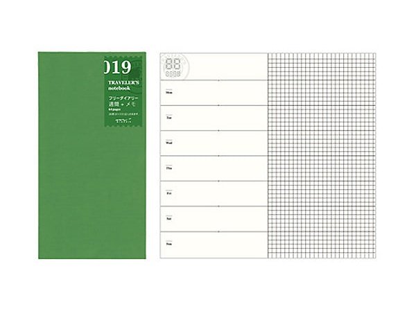 Traveler's Company Regular Notebook Refill 019 Week Diary/N