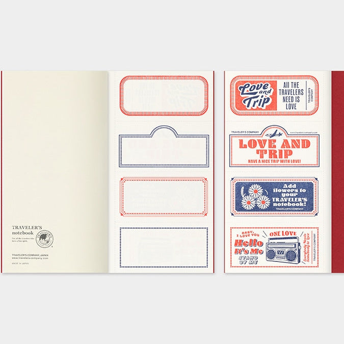 Traveler's Company Regular Notebook Refill - Love and Trip