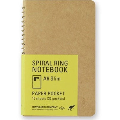 Traveler's Company Spiral Ring Note Paper Pocket A6 Slim