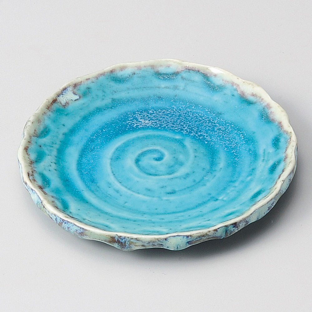 Turquoise Blue Swirl Plate 12.5D