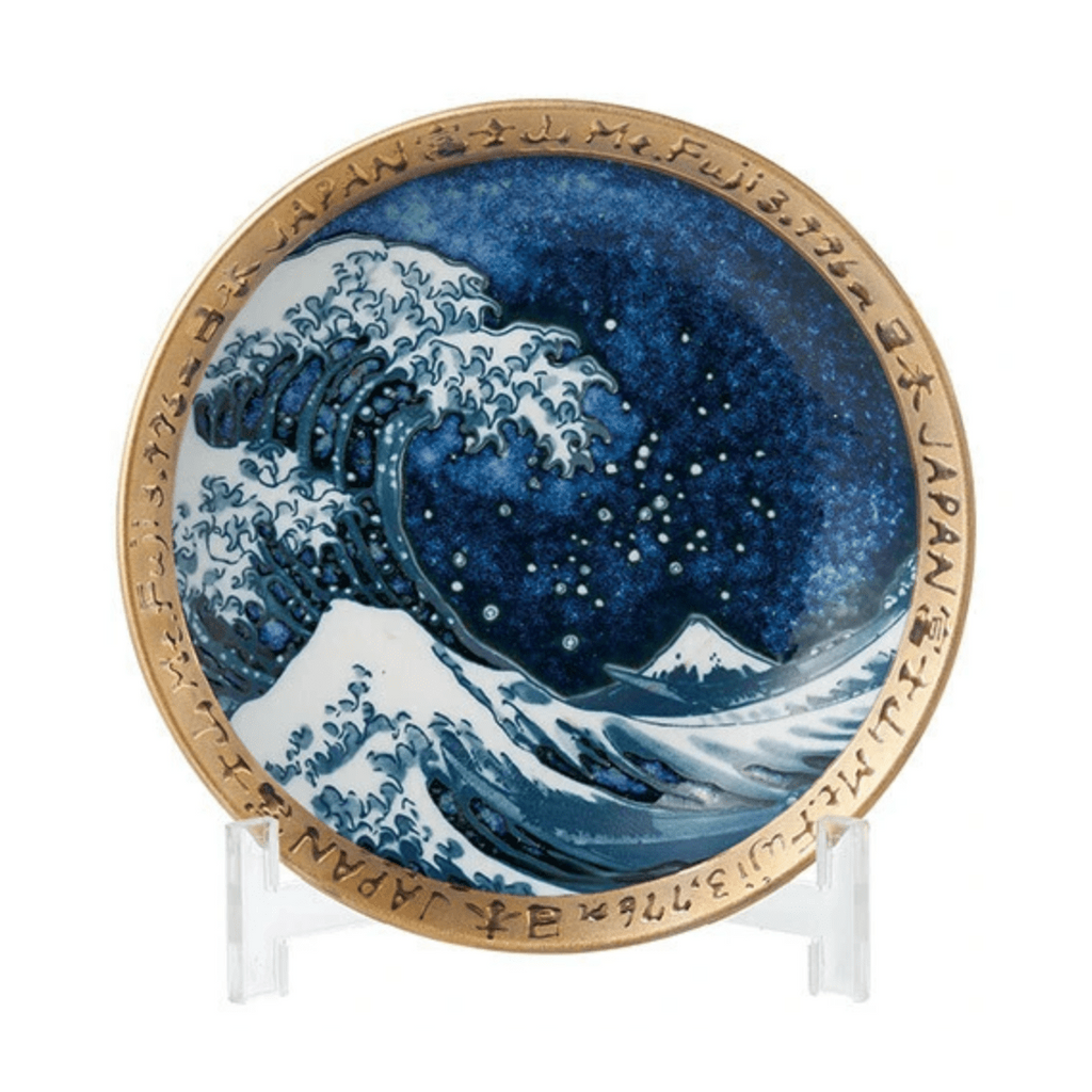 Ukiyoe Big Wave Golden Rim Plate 16.2D