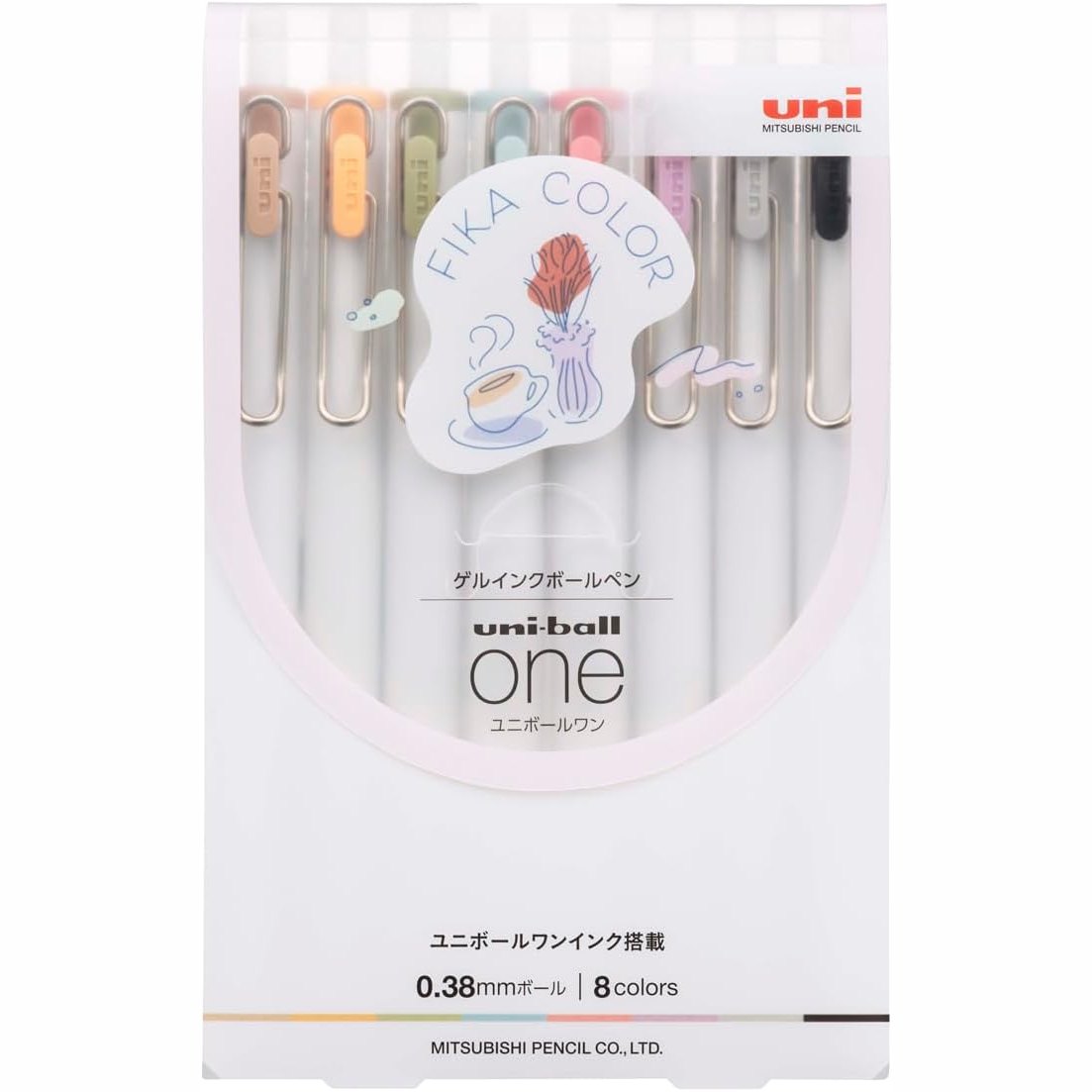 Uni-ball One Gel Pen 0.38mm - 8 Colour Set - FIKA COLOR