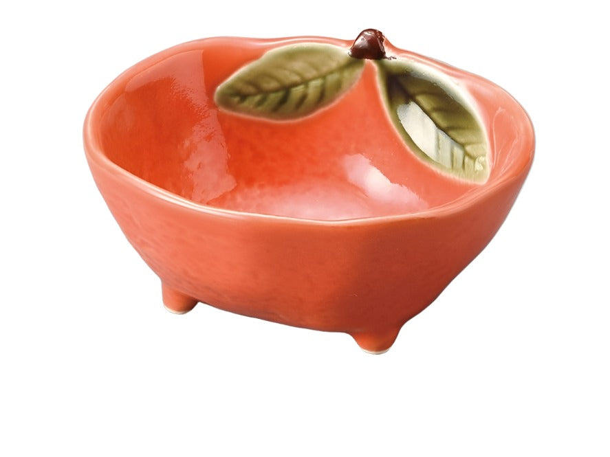 Vermilion Red Yuzu Small Side Dish Bowl 9D