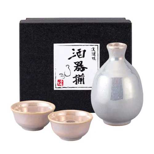 White Luster Glaze Sake 3P Set