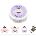 Sumo character design detail on World Craft masking tape roll