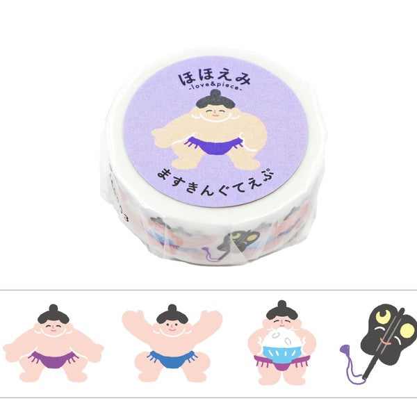 Sumo character design detail on World Craft masking tape roll