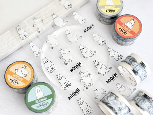 World Craft Moomin Face Clear Tape - Thinking