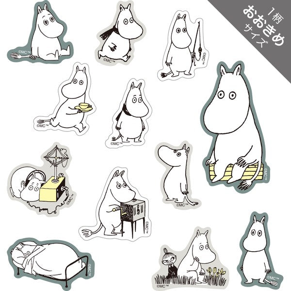 World Craft Moomin Face Flake Stickers - Ennui