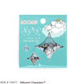 Turquoise Moomin clear flake sticker packaging with star cutouts