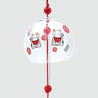 Yakushigama Beckoning Cat Glass Wind Chime