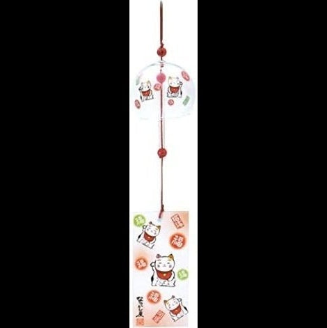 Yakushigama Beckoning Cat Glass Wind Chime