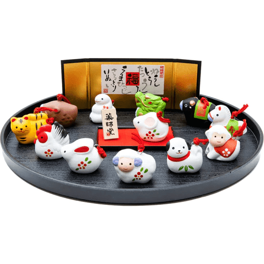 Yakushigama Twelve Zodiac Animal Circular Display Set