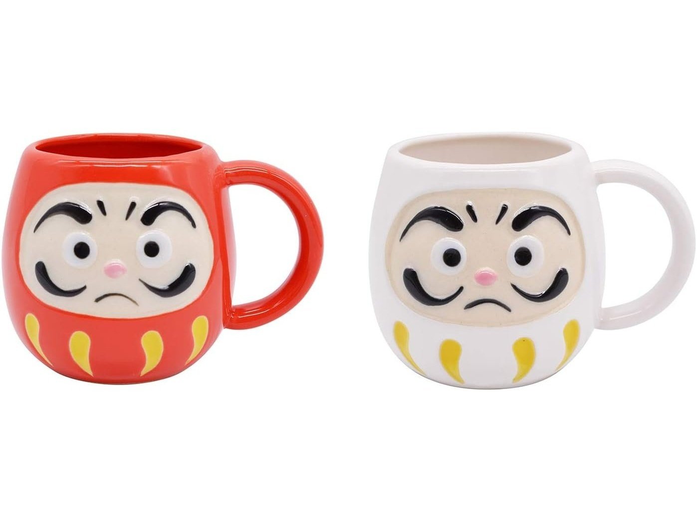 Yamaki Daruma Red & White Pair Mug 2P Set