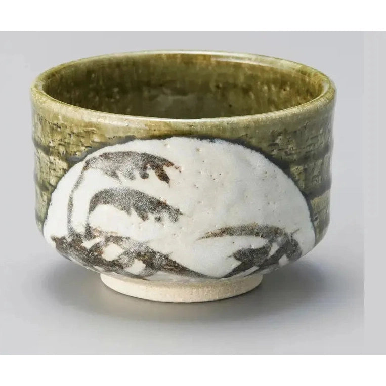 Yamaki Oribe Ash Matcha Bowl