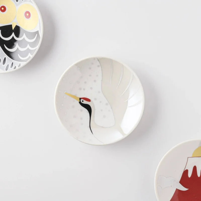 Yamani Chitose Crane Bird Small Plate 9.5D