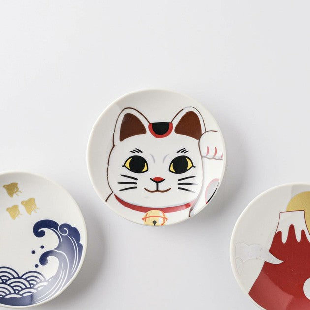 Yamani Maneki-neko Small Plate 9.5D