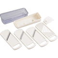 Yoshikawa Daily Slicer set - four slicing plates, grater lid, safety holder and storage case