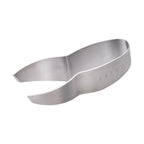 Stainless steel tongs extracting fish bone from salmon fillet
