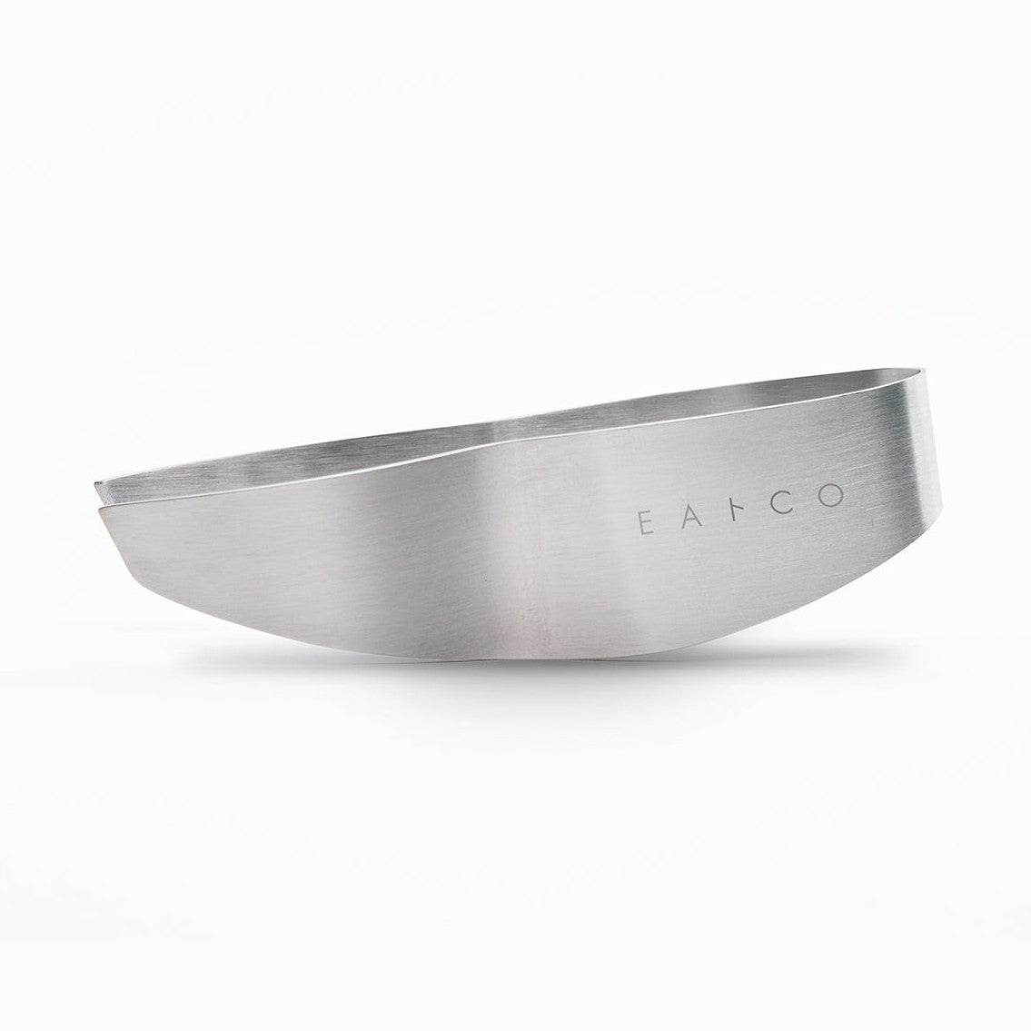 Side view of Yoshikawa EAtoco tapered tip tongs with engraved branding