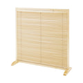 Youbi Paulownia Wood Partition with horizontal slats and curved feet