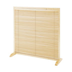 Youbi Paulownia Wood Partition with horizontal slats and curved feet