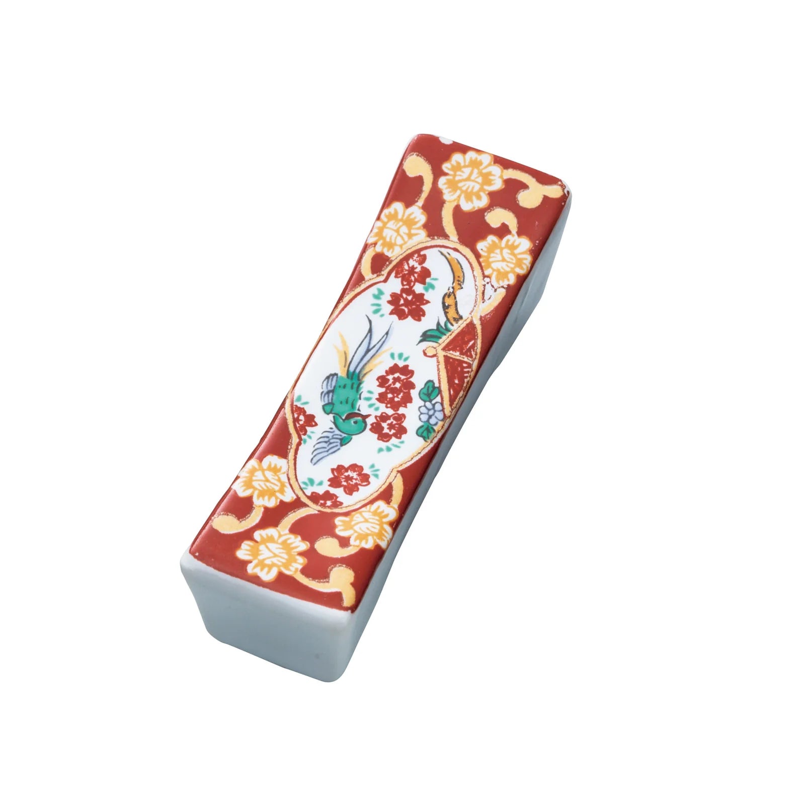 Youbi Porcelain Nishiki Aka Chopsticks Rest