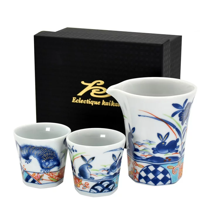 Yuumin Tiger & Rabbit Fortune Sake Set