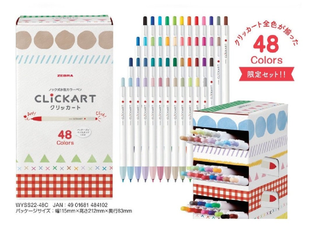 Zebra Water-Based Pen Clickart 48 Colors Wyss22-48c
