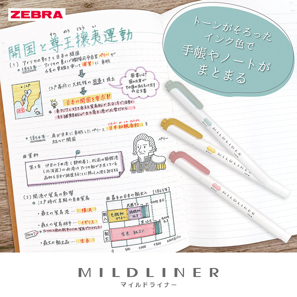 Zebra Mildliner Highlighter 5-Colour Set